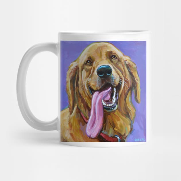 Golden Retriever with Long Tongue by RobertPhelpsArt